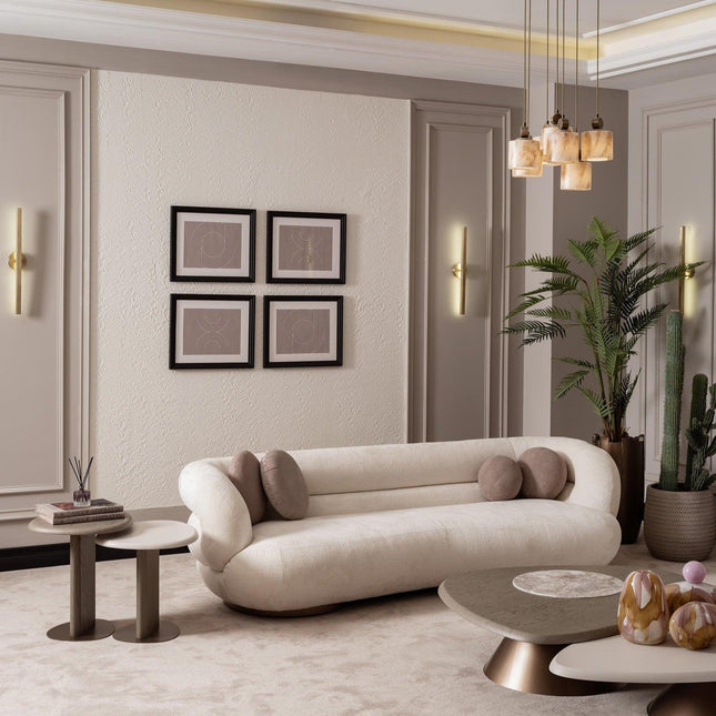 SereneCurve Luxury Boucle Couch - Contemporary 3-Seater Sofa with Modern Design - Uber Decor