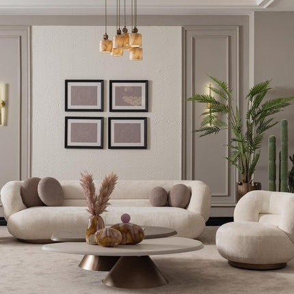 SereneCurve Luxury Boucle Couch - Contemporary 3-Seater Sofa with Modern Design - Uber Decor