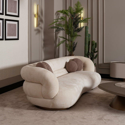 SereneCurve Luxury Boucle Couch - Contemporary 3-Seater Sofa with Modern Design - Uber Decor