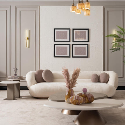 SereneCurve Luxury Boucle Couch - Contemporary 3-Seater Sofa with Modern Design - Uber Decor