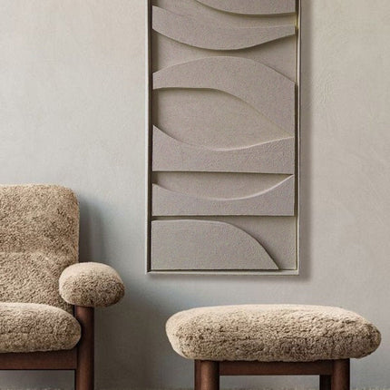 Sandy Dune Wooden Wall Art - Contemporary Abstract Texture 3D Wall Art Painting - Wood Wall Sculpture Minimal Wall Decor - Uber Decor