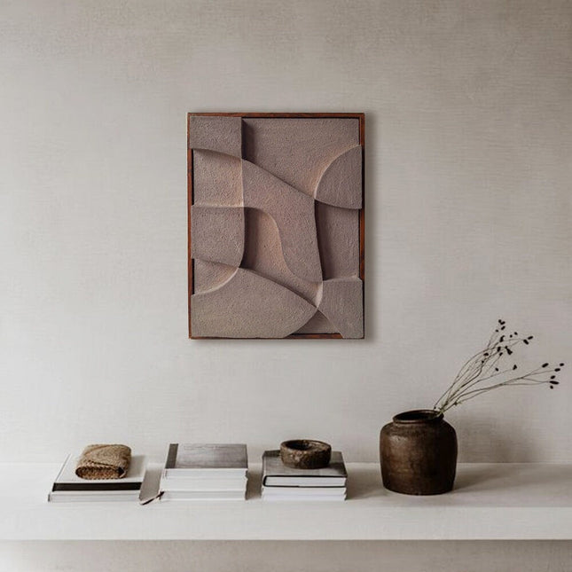 Rustic Tide Wooden Wall Art - Contemporary Abstract Texture 3D Wall Art - Wood Wall Sculpture Minimal Wall Decor - Uber Decor