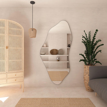 Vegas Curve Asymmetrical Wall Mirror with Aesthetic Design - Uber Decor