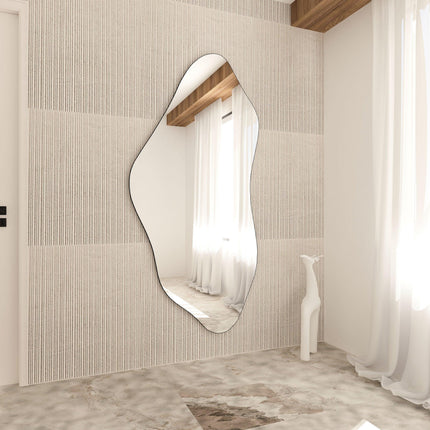 Vegas Curve Asymmetrical Wall Mirror with Aesthetic Design - Uber Decor