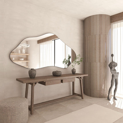 Vegas Curve Asymmetrical Wall Mirror with Aesthetic Design - Uber Decor