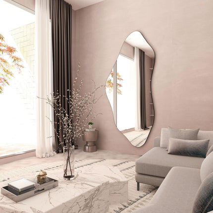 Vegas Curve Asymmetrical Wall Mirror with Aesthetic Design - Uber Decor
