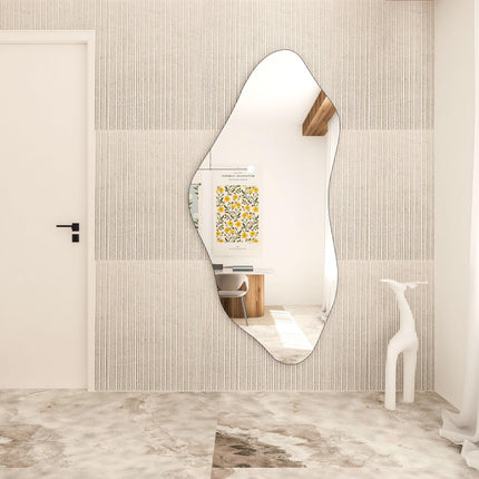 Vegas Curve Asymmetrical Wall Mirror with Aesthetic Design - Uber Decor