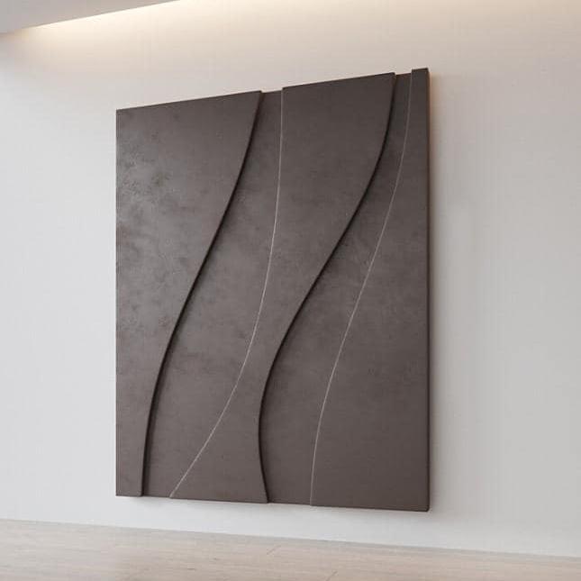 Artisanal Ripple Wooden Wall Art - Contemporary Abstract Texture 3D Wall Art - Wood Wall Sculpture Minimal Wall Decor - Uber Decor