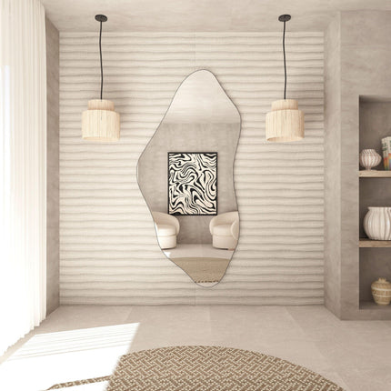 Vegas Curve Asymmetrical Wall Mirror with Aesthetic Design - Uber Decor