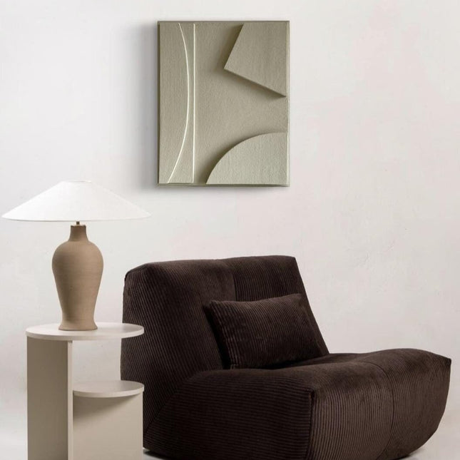 Modern Monochromatic Shapes Wooden Wall Art - Contemporary Abstract Texture 3D Wall Art - Wood Wall Sculpture Minimal Wall Decor - Uber Decor