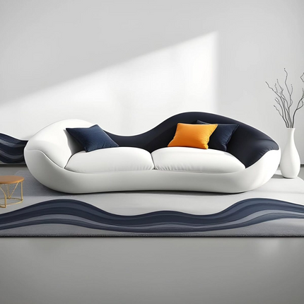 Belgrade Luxury Modern Wave Sofa with Sculptural Dual Tone Design Customisable Designer Couch for Living Room