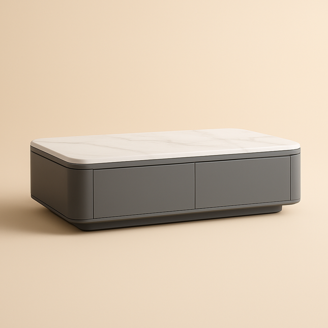 Zuno Float – Modern Coffee Table, Mid Century Modern Rounded Edge Design TV Unit - Uber Decor