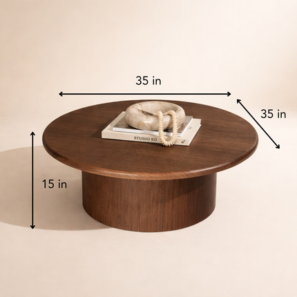 Marico Round Coffee Table Modern Contemporary Bauhaus Inspired Designer Center Table Custom Finish Minimalist Accent Table for Cozy Seating Area