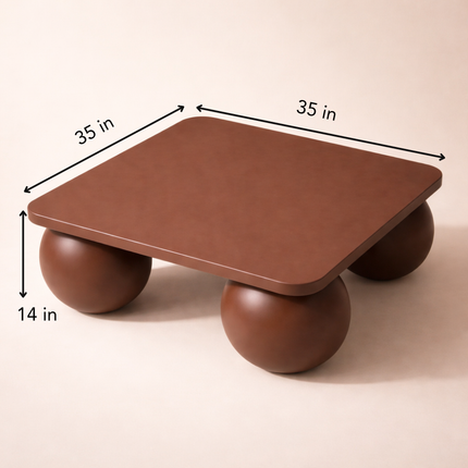 Zambezi Coffee Table Modern Contemporary Sculptural Designer Center Table Custom Finish Sphere Base Statement Table for Artistic Living Space