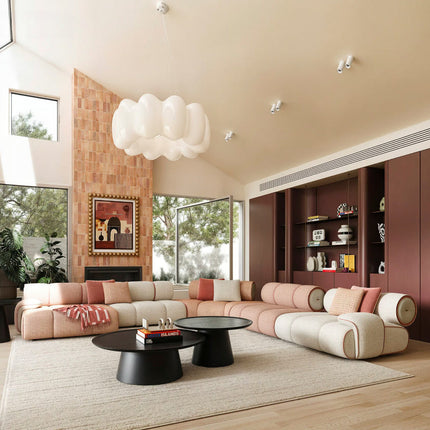 Alicante Luxury Modern Modular Sofa with Rounded Cushion Design Customisable Designer Couch for Premium Lounge Spaces