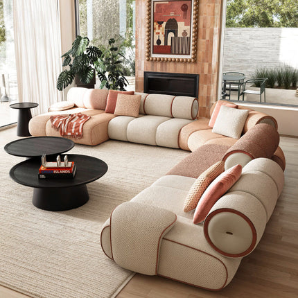 Alicante Luxury Modern Modular Sofa with Rounded Cushion Design Customisable Designer Couch for Premium Lounge Spaces