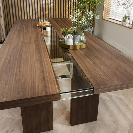 Norwood Rectangular Dining Table Contemporary Mid Century Design Solid Wood Base for Dining Room and Formal Dining Hall