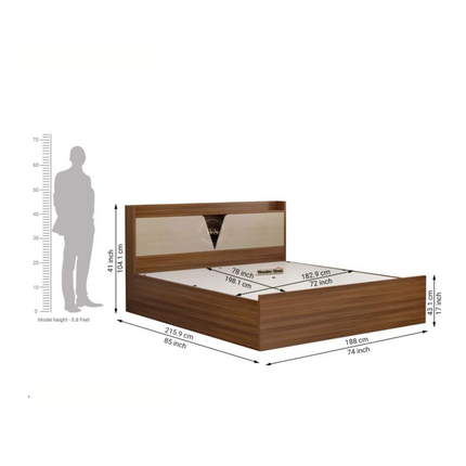 OakLoom Wabi Sabi Contemporary Panel Platform Customisable Bed for Master Bedroom - Uber Decor