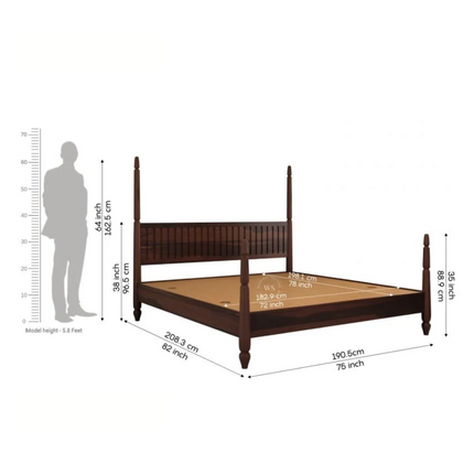 TeakRise Wabi Sabi Four-Poster Panel Bed for Boutique Hotel Suites - Uber Decor