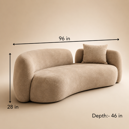 SkyHaven Cloud Lounge Sofa - Ultra-Soft Curved Couch for Minimalist Living Rooms