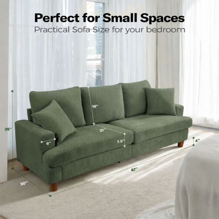 Snugrio 87 Inch 3-Seater Sofa - Modern Wabi-Sabi Couch for Living Room - Uber Decor