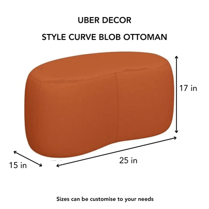 StyleCurve Blob Ottoman - Curved Seat Pouffe for Living Room