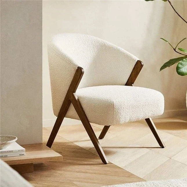 Casa Luxe Waiting Area Chair Mid Century Modern Scandinavian Inspired Solid Wood Legs Fixed Base Reception Chair Living Room and Lounge - Uber Decor