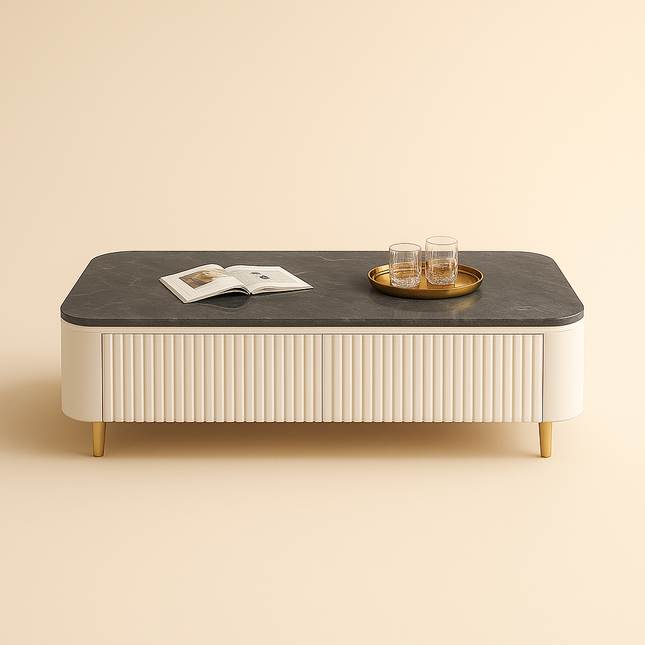 Cavira Lux – Modern Coffee Table With Nordic Inspired Design TV Unit - Uber Decor