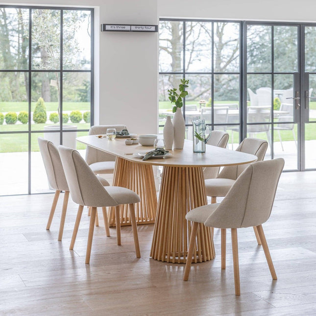 Oaknest Oval Dining Table Modern Solid Wood Dining Table Mid Century Modern Scandinavian Design for Dining Room Kitchen Dining Area