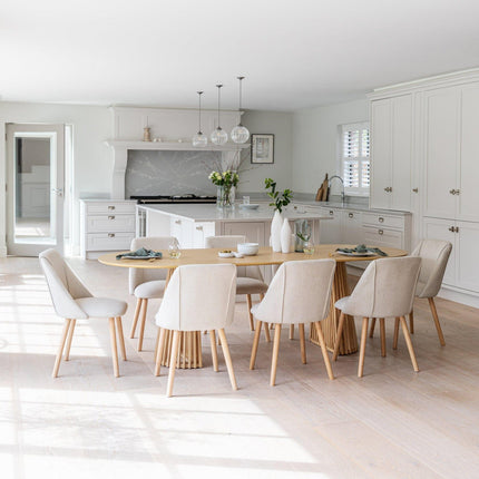 Oaknest Oval Dining Table Modern Solid Wood Dining Table Mid Century Modern Scandinavian Design for Dining Room Kitchen Dining Area