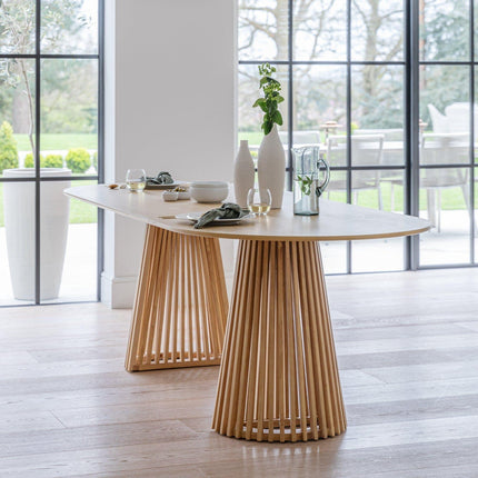 Oaknest Oval Dining Table Modern Solid Wood Dining Table Mid Century Modern Scandinavian Design for Dining Room Kitchen Dining Area