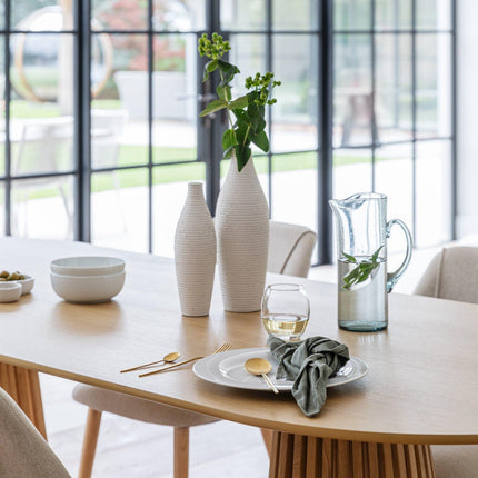 Oaknest Oval Dining Table Modern Solid Wood Dining Table Mid Century Modern Scandinavian Design for Dining Room Kitchen Dining Area