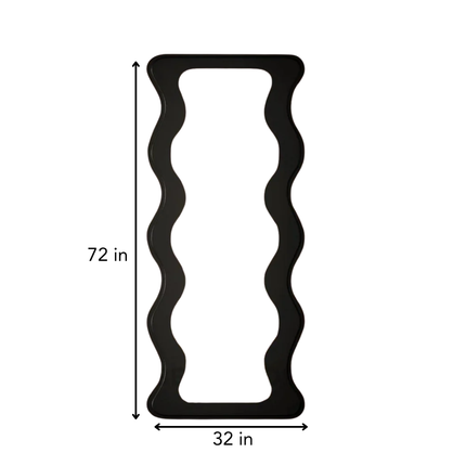 Woodland Wave 6 ft Wooden Floor Mirror – Ready to Ship Full Length Asymmetric Irregular Mirror