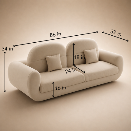 Bruges Luxury Modern Curved Sofa with Sculptural Rounded Design Customisable Designer Couch for Minimalist Interiors